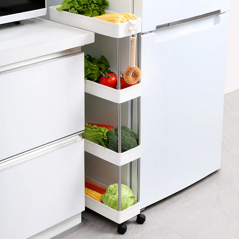 Space-Saving White Rolling Storage Cart - Image 10