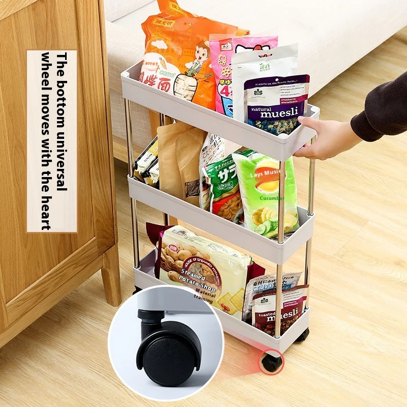 Space-Saving White Rolling Storage Cart - Image 12