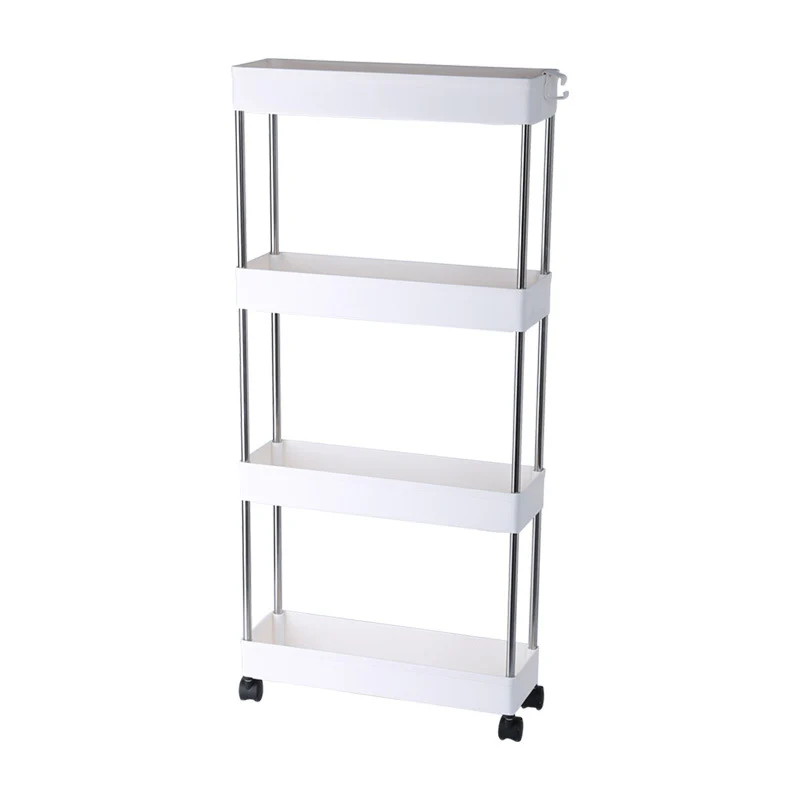 Space-Saving White Rolling Storage Cart - Image 13