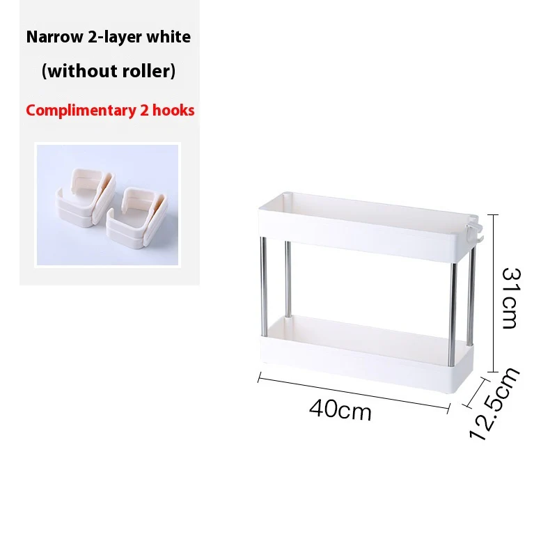 Space-Saving White Rolling Storage Cart - Image 14