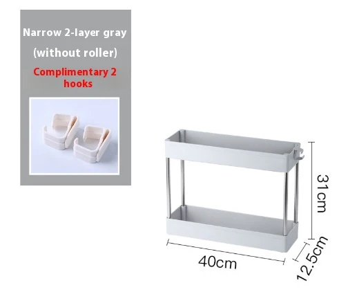 Space-Saving White Rolling Storage Cart - Image 15