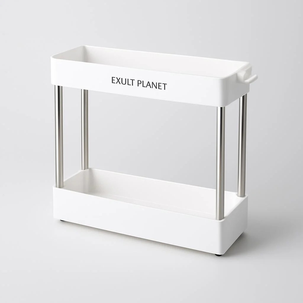 Space-Saving White Rolling Storage Cart - Image 7