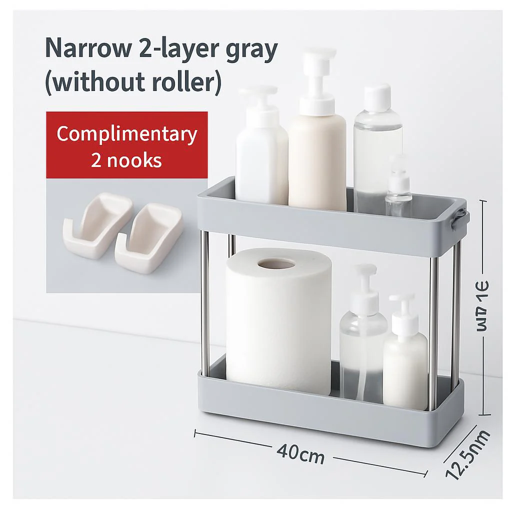 Space-Saving White Rolling Storage Cart - Image 8