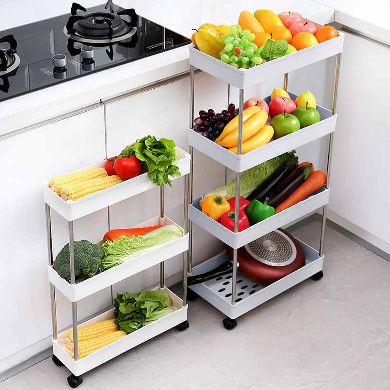 Space-Saving White Rolling Storage Cart - Image 9