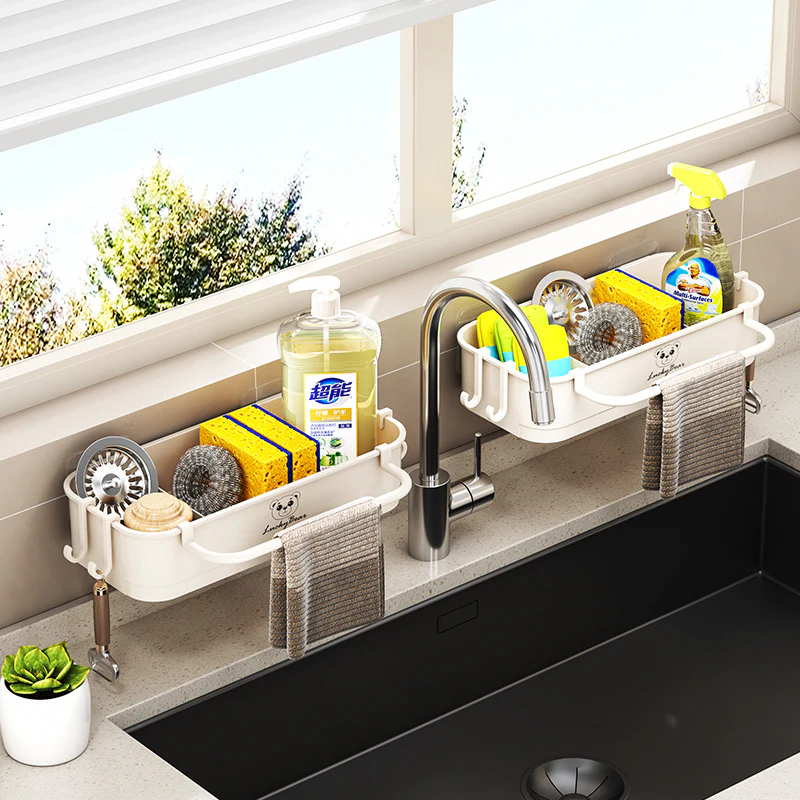 No-Drill Kitchen Sink Wall Storage Rack (Multifunctional Shelf)
