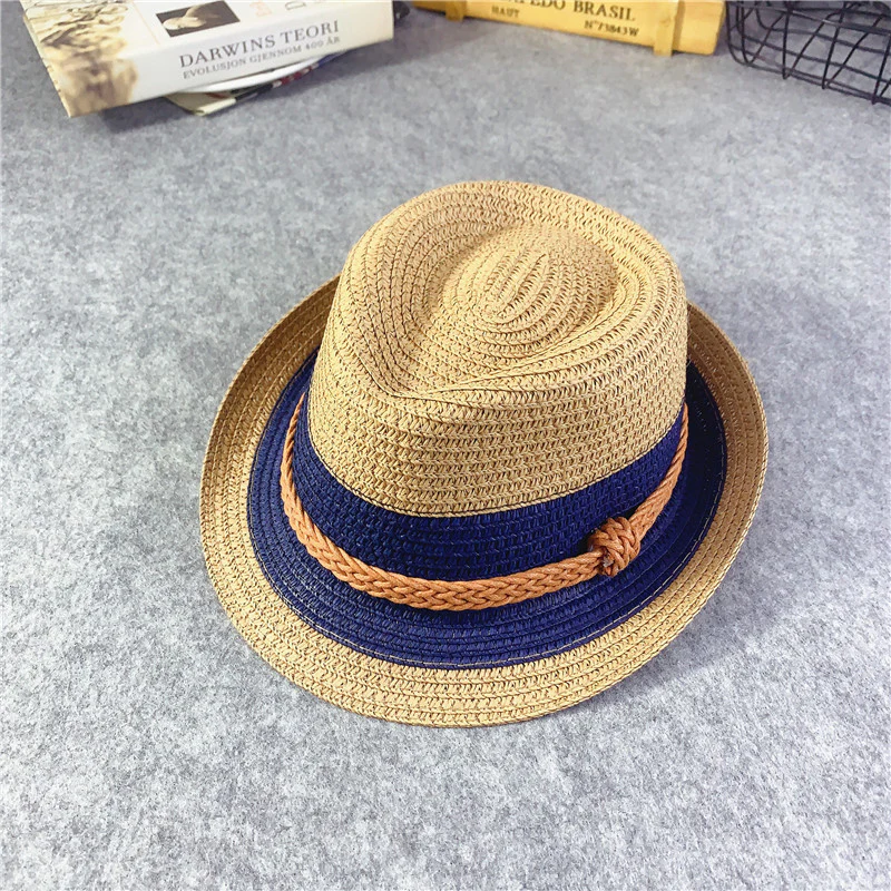 Eco-Friendly Kids Straw Fedora Hat with Black Band - Image 14
