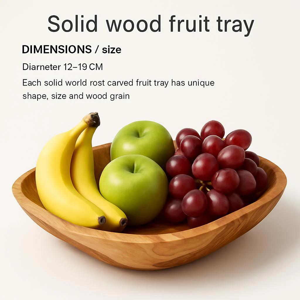 Eco-Friendly Large Capacity Wooden Snack & Fruit Bowl - Image 11