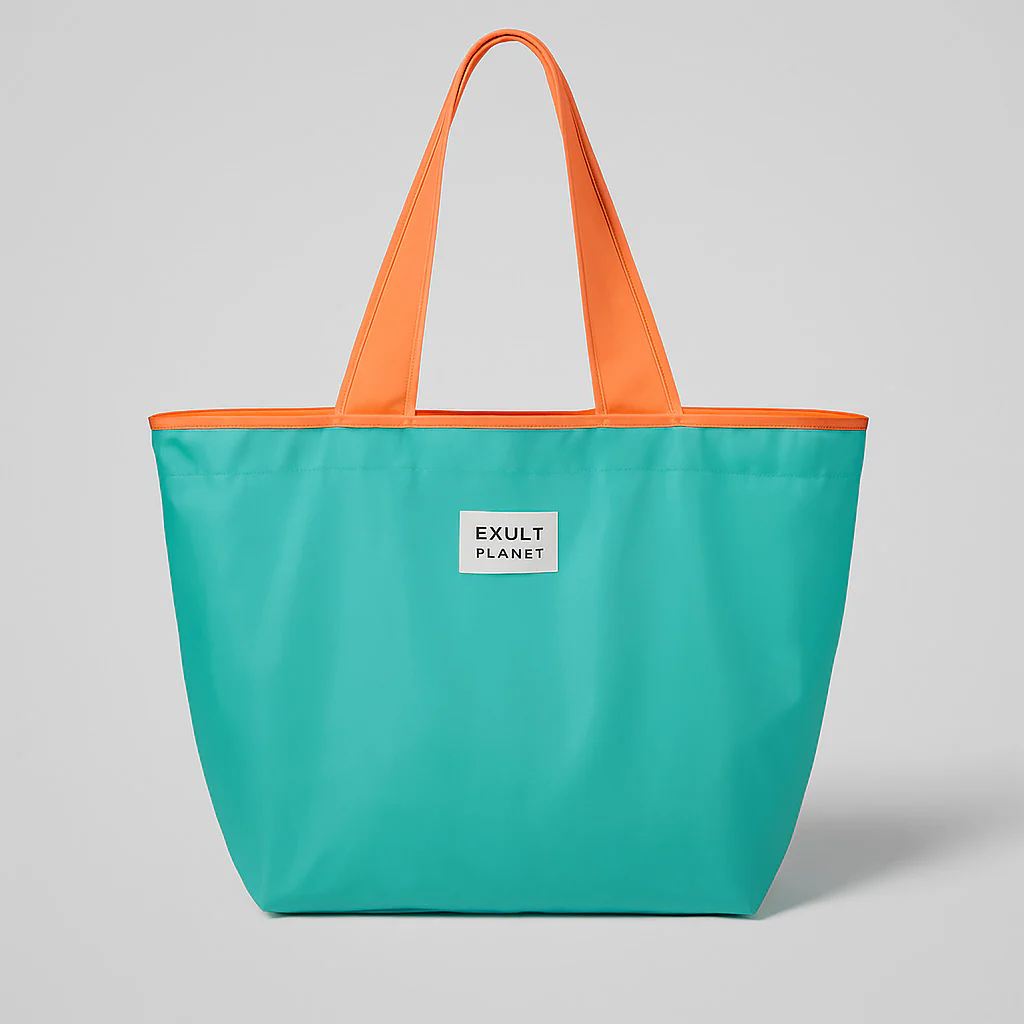 Eco-Friendly Turquoise Reusable Drawstring Tote Bag