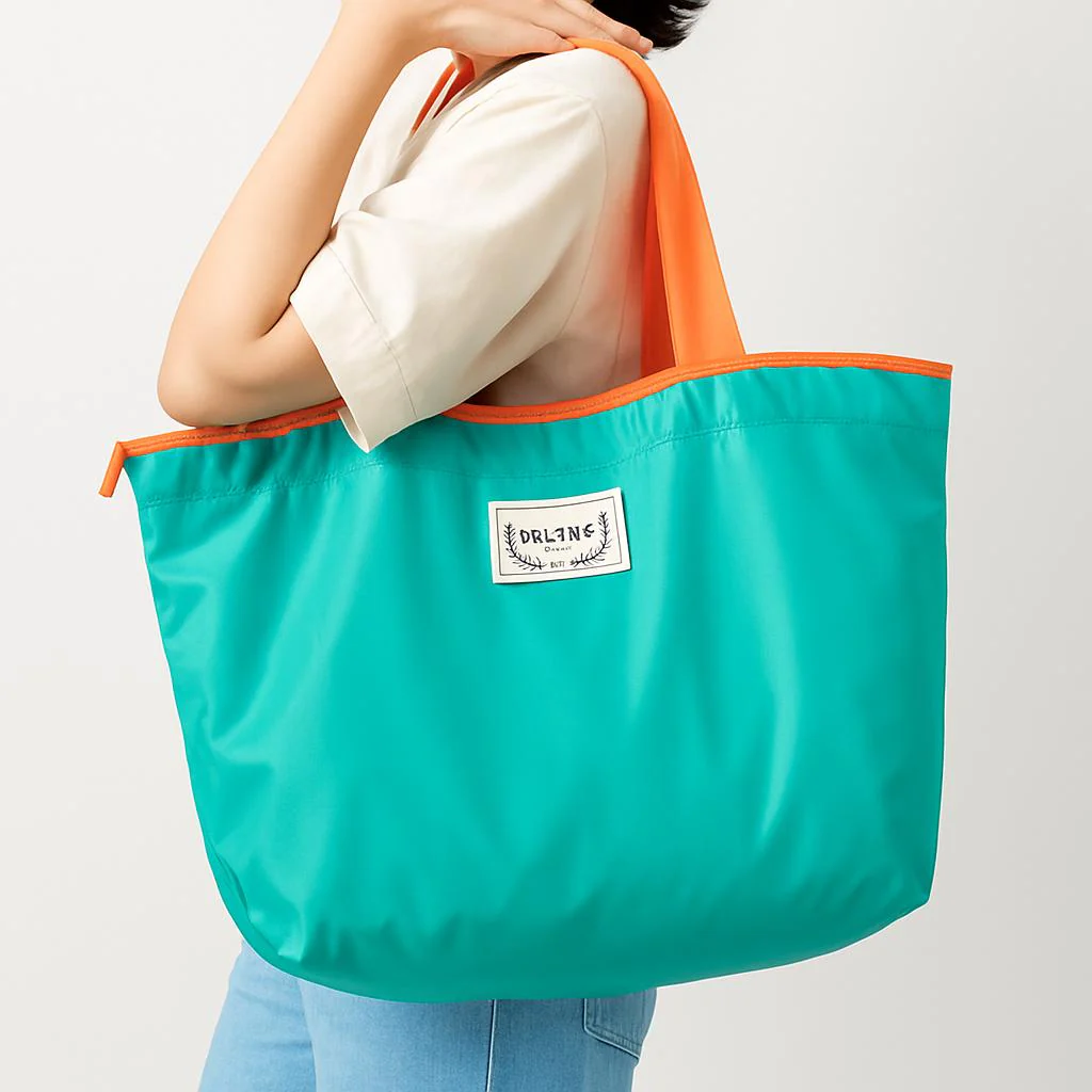 Eco-Friendly Turquoise Reusable Drawstring Tote Bag - Image 10