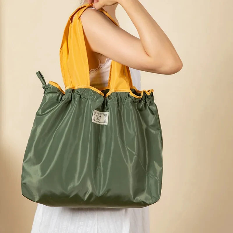 Eco-Friendly Turquoise Reusable Drawstring Tote Bag - Image 12