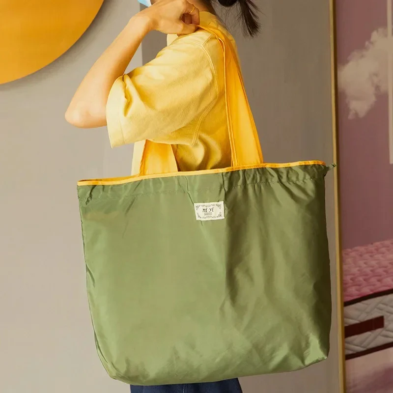 Eco-Friendly Turquoise Reusable Drawstring Tote Bag - Image 15