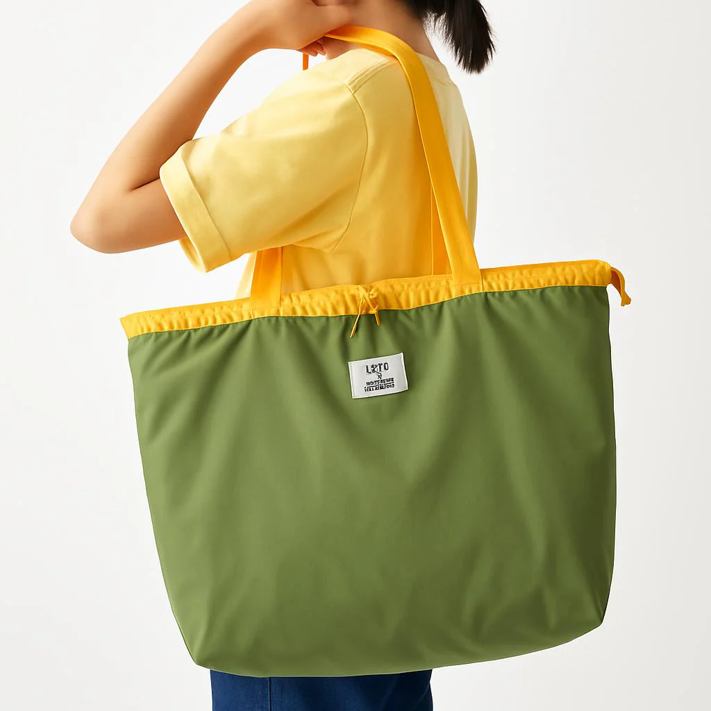 Eco-Friendly Turquoise Reusable Drawstring Tote Bag - Image 6