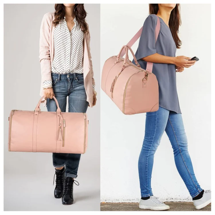 Eco-Friendly Light Pink Travel Duffel Bag - Image 21