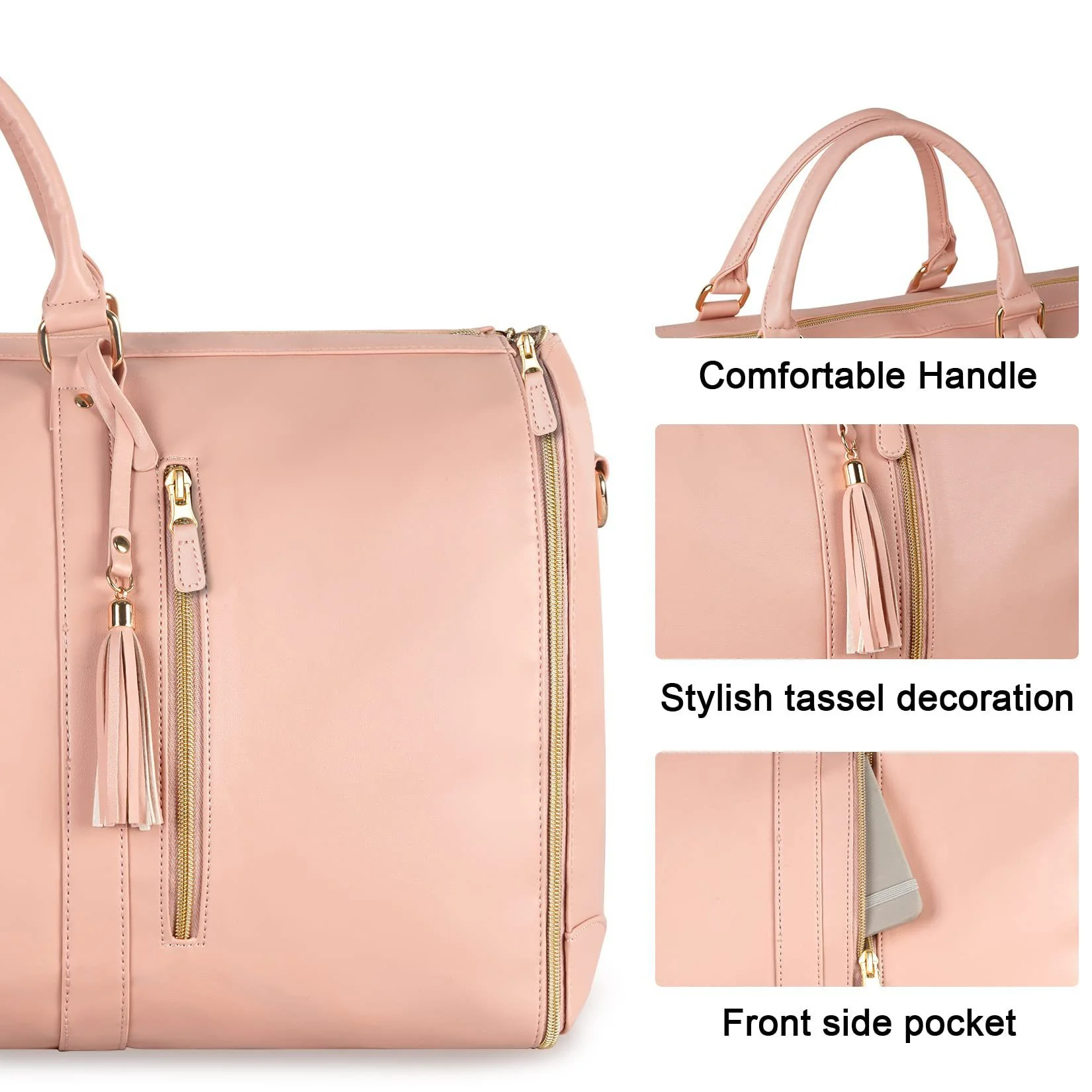 Eco-Friendly Light Pink Travel Duffel Bag - Image 24