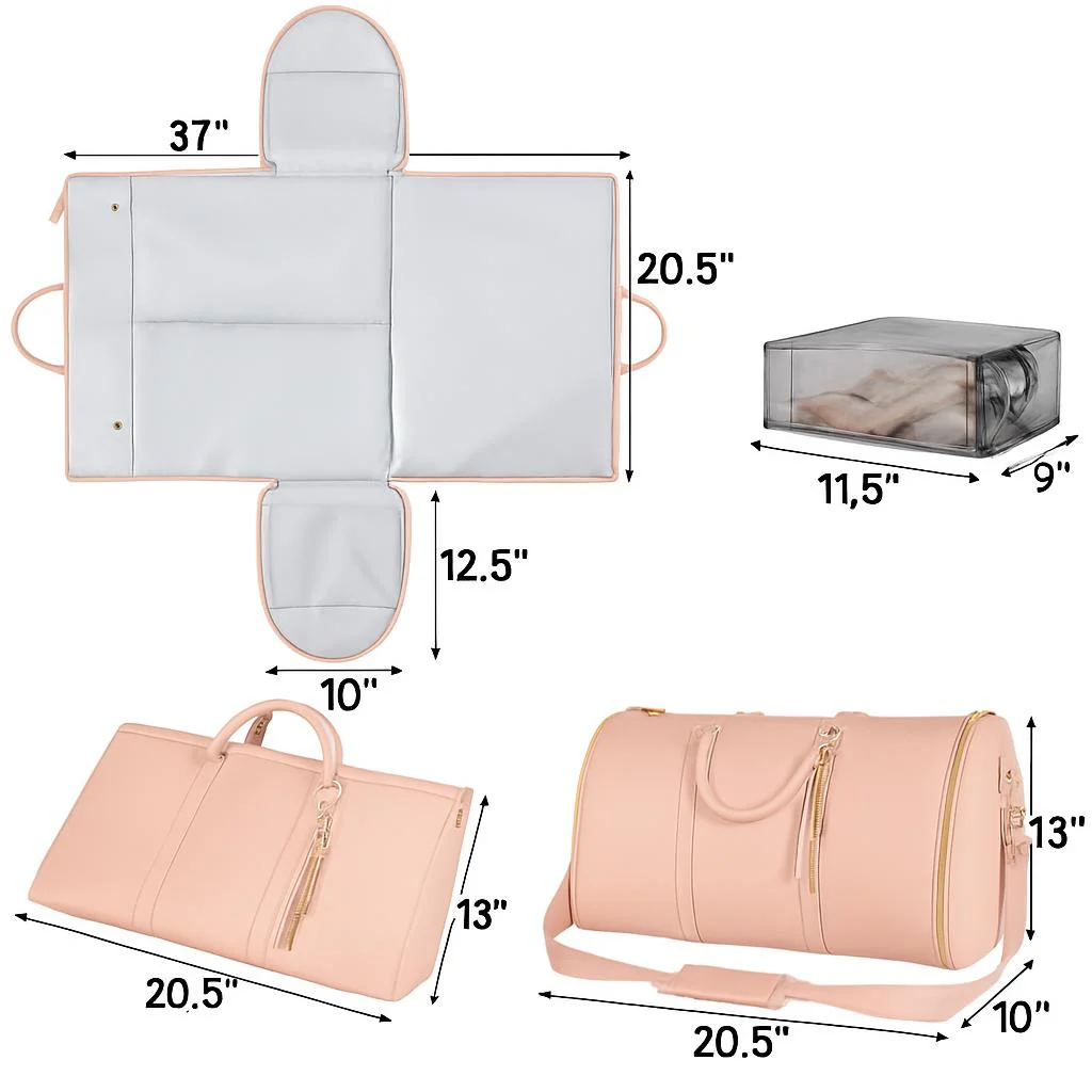 Eco-Friendly Light Pink Travel Duffel Bag - Image 5