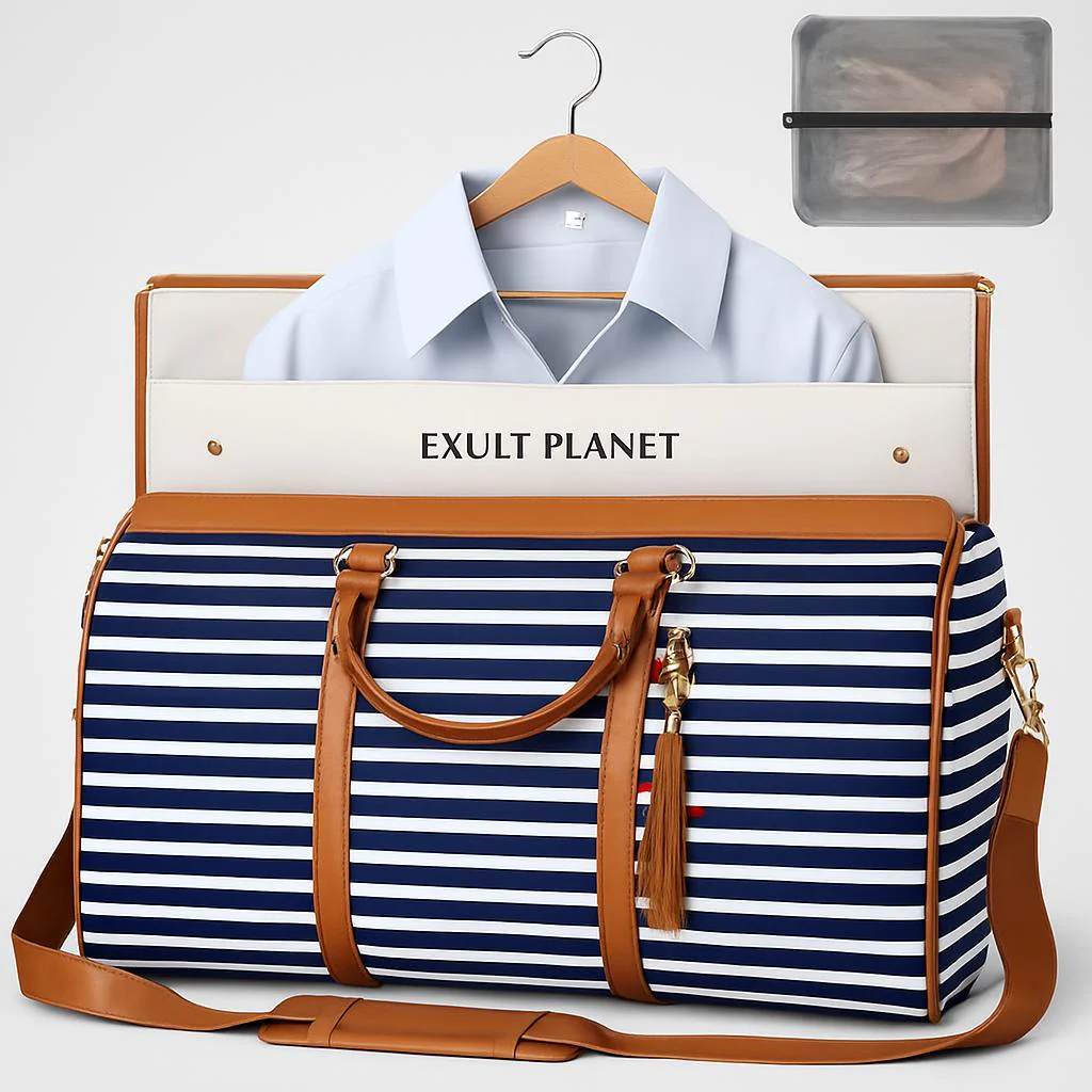 Eco-Friendly Light Pink Travel Duffel Bag - Image 8