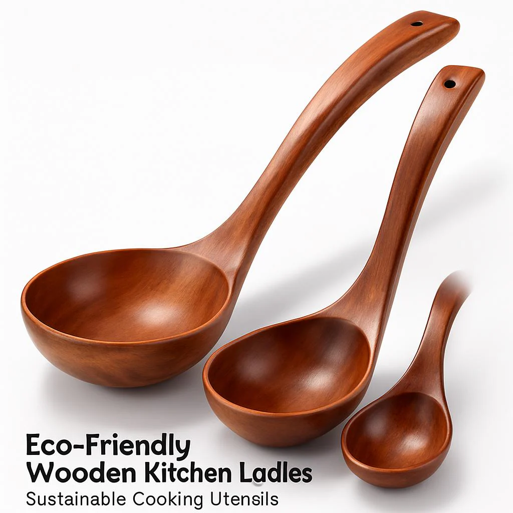 Eco-Friendly Wooden Kitchen Ladles - Sustainable Cooking Utensils - Image 2