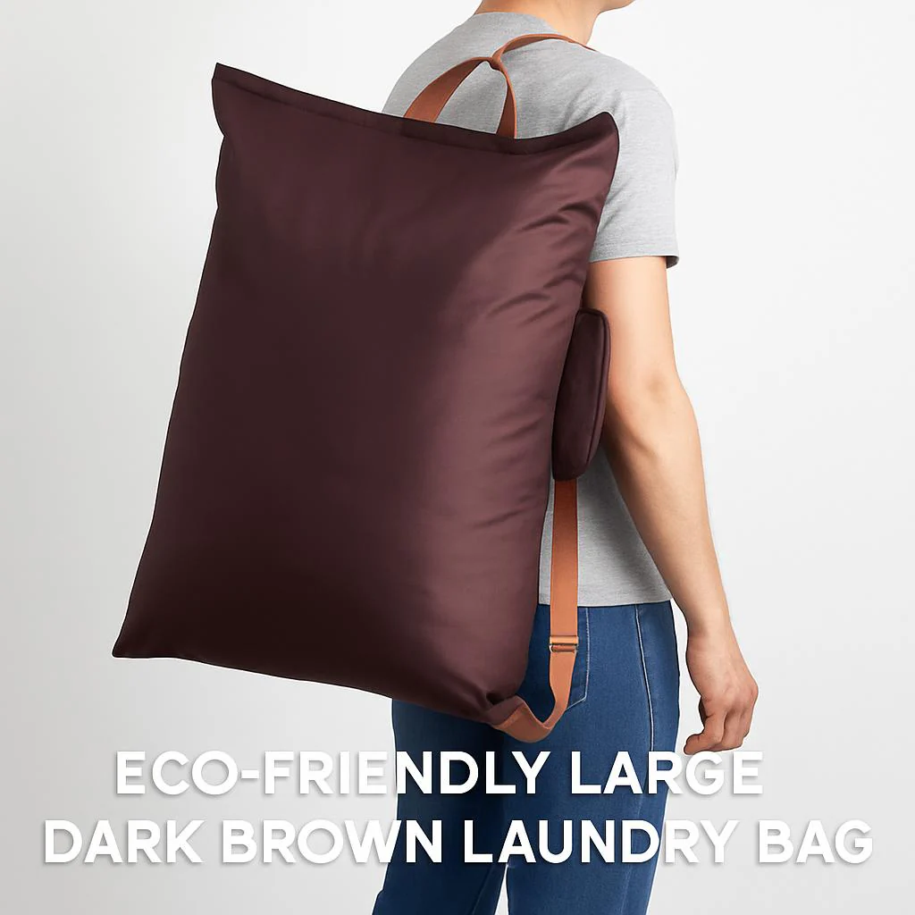 Eco-Friendly Large Dark Brown Laundry Bag - Durable & Reusable - Image 2