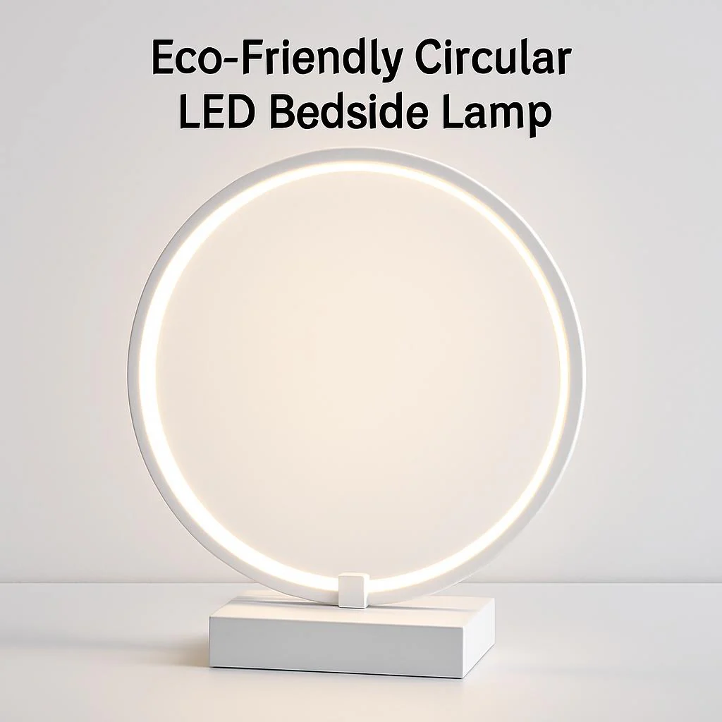 Eco-Friendly Circular LED Bedside Lamp - Image 4