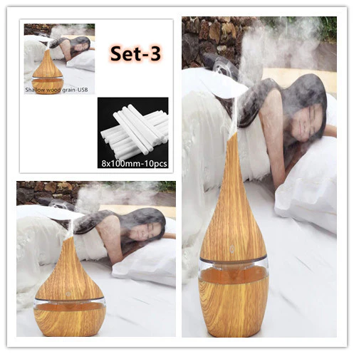 Ultrasonic Teardrop Essential Oil Diffuser with Wood Grain Finish - Image 14