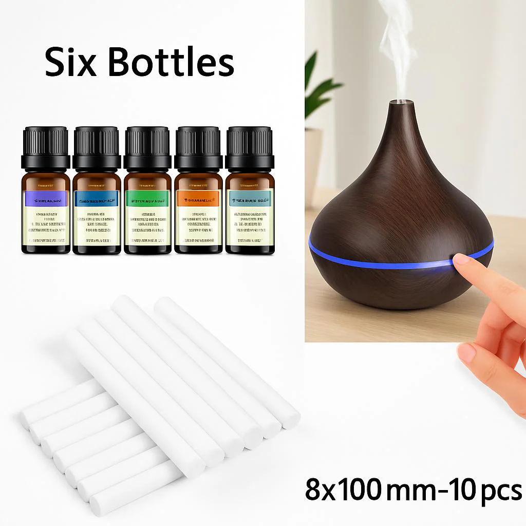 Ultrasonic Teardrop Essential Oil Diffuser with Wood Grain Finish - Image 15