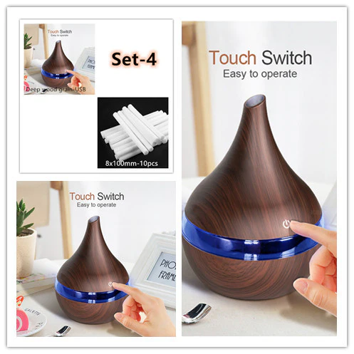 Ultrasonic Teardrop Essential Oil Diffuser with Wood Grain Finish - Image 23