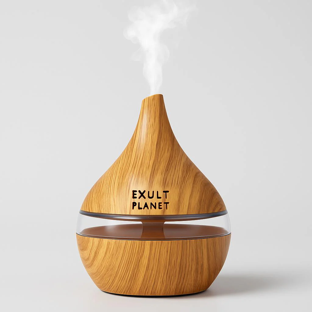 Ultrasonic Teardrop Essential Oil Diffuser with Wood Grain Finish - Image 8