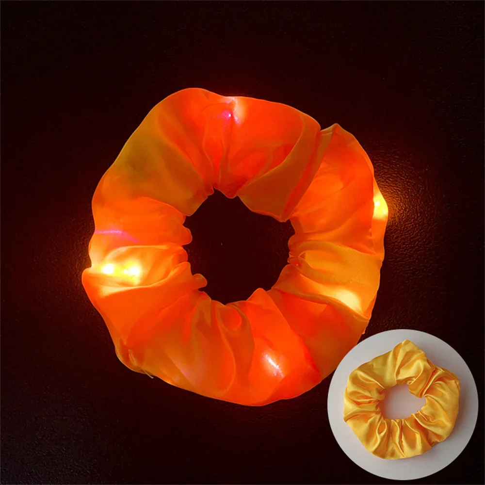 LED Luminous Scrunchies Hairband Women Glowing Elastic Hair Tie Hair Rope Girl Glow in the Dark Party Supplies Hair Accessory - Image 30