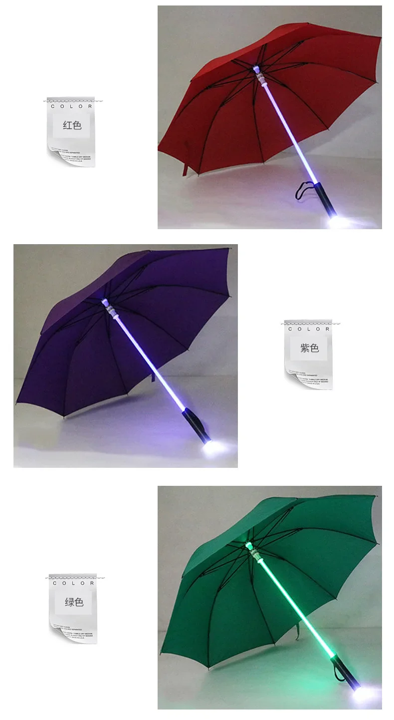LED stick light luminous umbrella colorful creative lights fiber straight umbrella touch cloth luminous advertising umbrella - Image 11