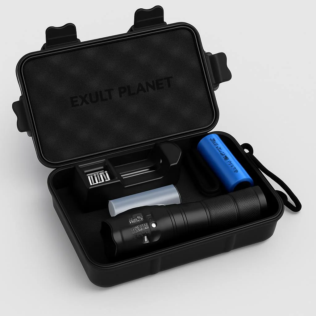 Tactical 5000 Lumens Rechargeable LED Zoom Flashlight