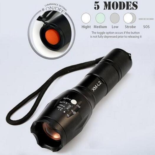 Tactical 5000 Lumens Rechargeable LED Zoom Flashlight - Image 12