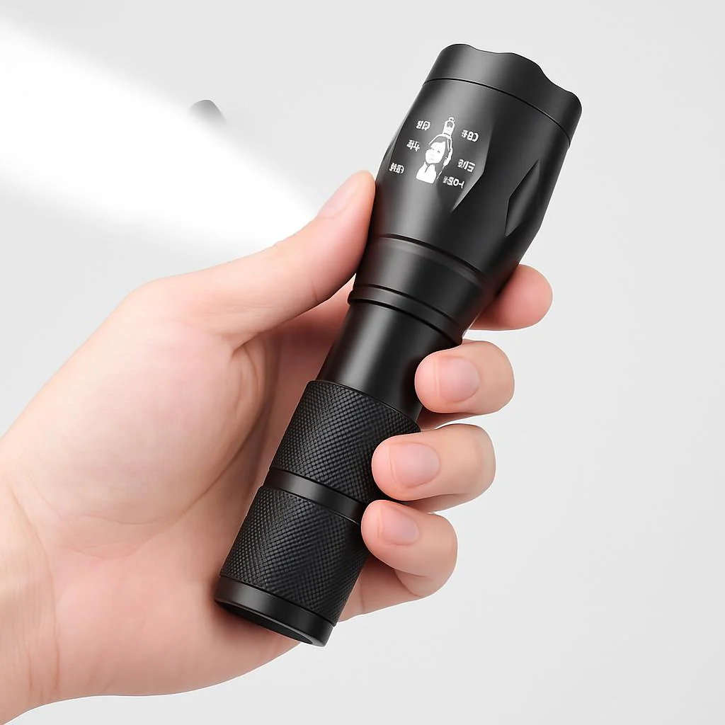 Tactical 5000 Lumens Rechargeable LED Zoom Flashlight - Image 7