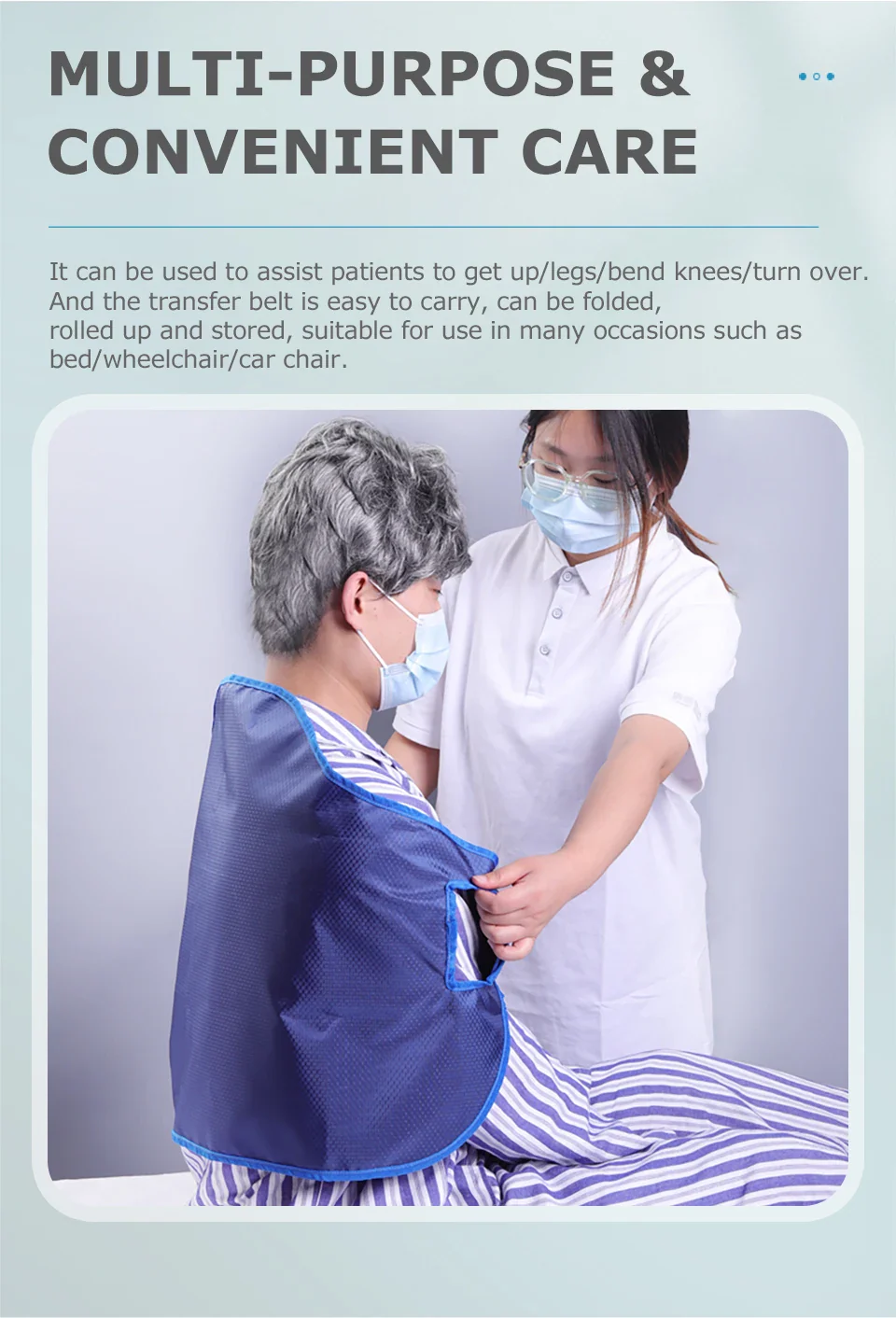 Lefeke Patient Turning Device Belt Elderly Bed Transfer Sling Transfer Nursing Sling Turn Over Aids Breathable Fixed Strap - Image 11