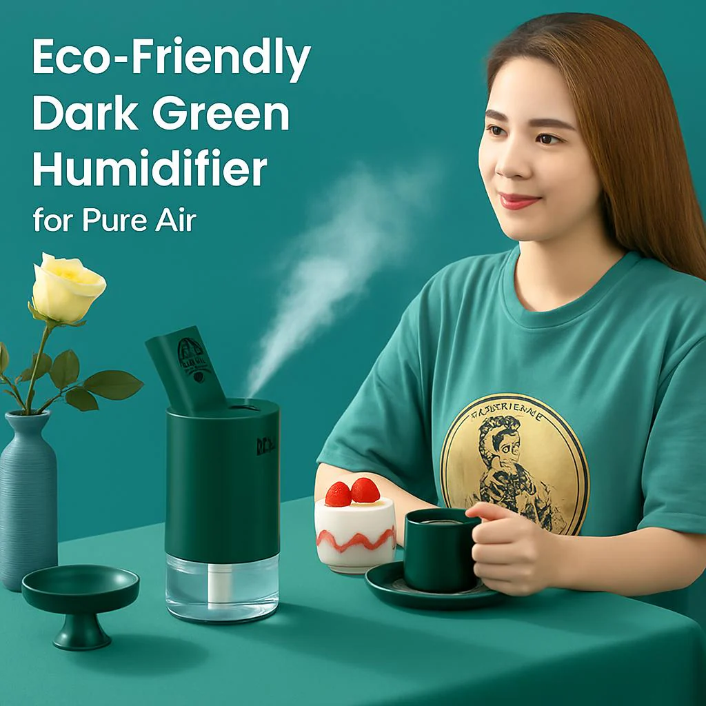 Eco-Friendly Dark Green Humidifier for Pure Air - Image 2