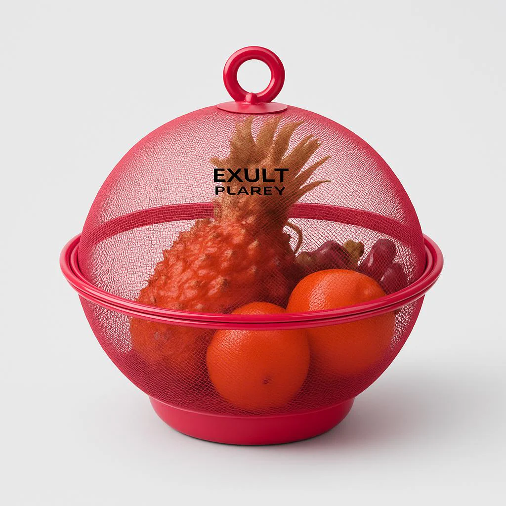 Eco-Friendly Spherical Fruit & Vegetable Storage Baskets - Green & Red - Image 5