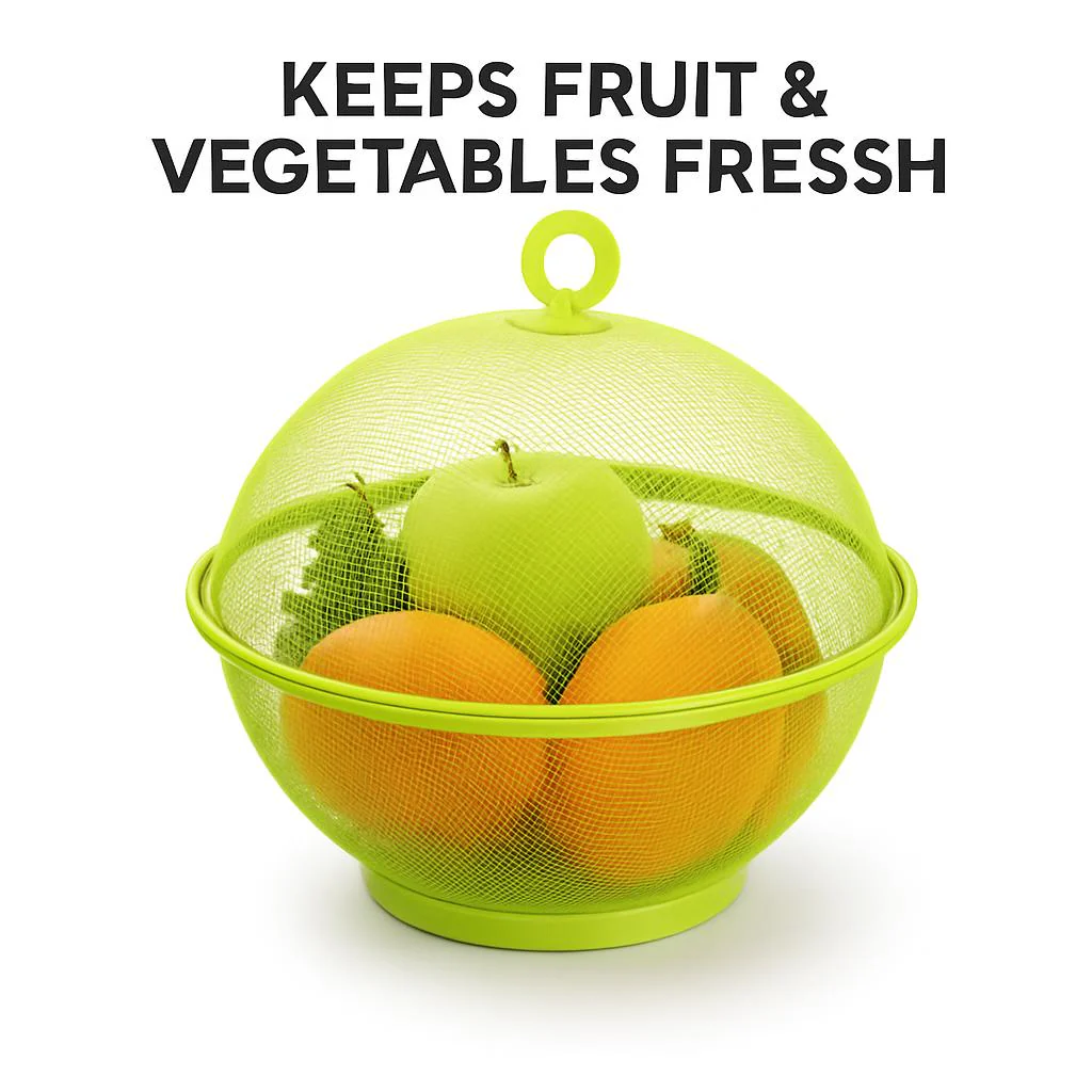 Eco-Friendly Spherical Fruit & Vegetable Storage Baskets - Green & Red - Image 6