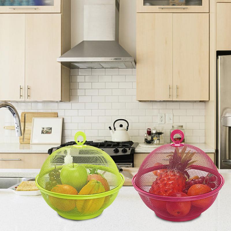 Eco-Friendly Spherical Fruit & Vegetable Storage Baskets - Green & Red - Image 7