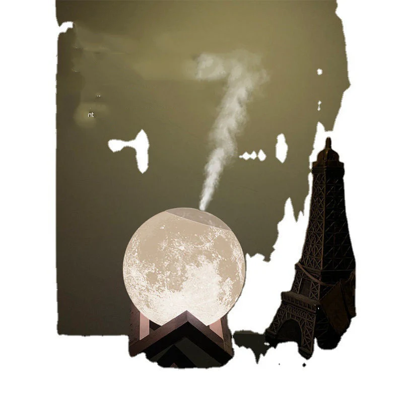 Moon-Shaped Humidifier with Wooden Stand for Aromatherapy - Image 12