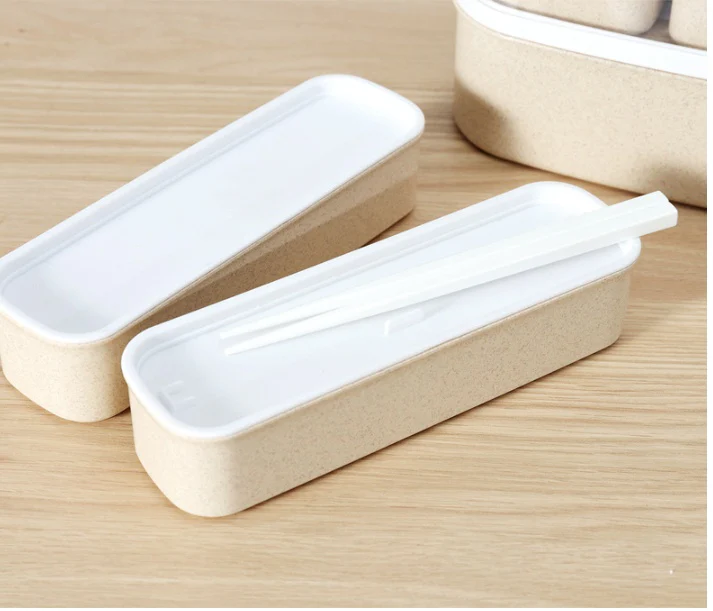 Eco-Friendly Bento Lunch Box Set - Light Blue, Stackable & Reusable - Image 13