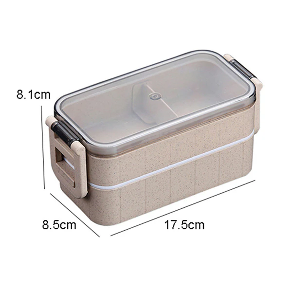 Eco-Friendly Bento Lunch Box Set - Light Blue, Stackable & Reusable - Image 14