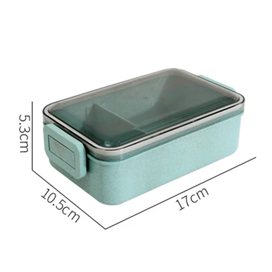 Eco-Friendly Bento Lunch Box Set - Light Blue, Stackable & Reusable - Image 19