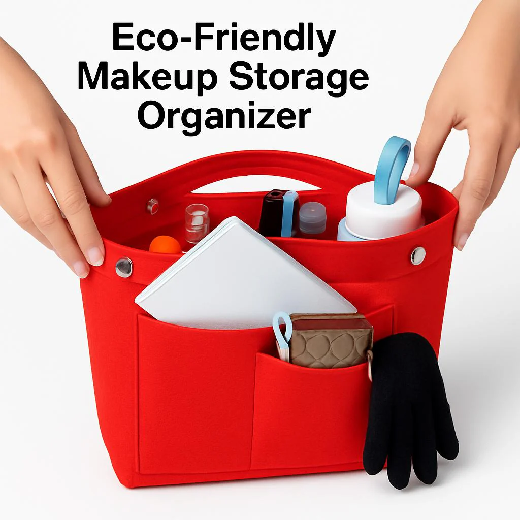 Eco-Friendly Yellow Makeup Storage Organizer - Image 8