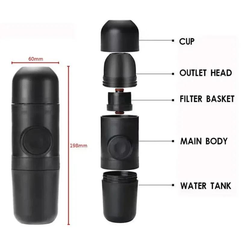Manual pressurized coffee machine, small and portable handheld espresso machine for household, travel, and picnic use - Image 11