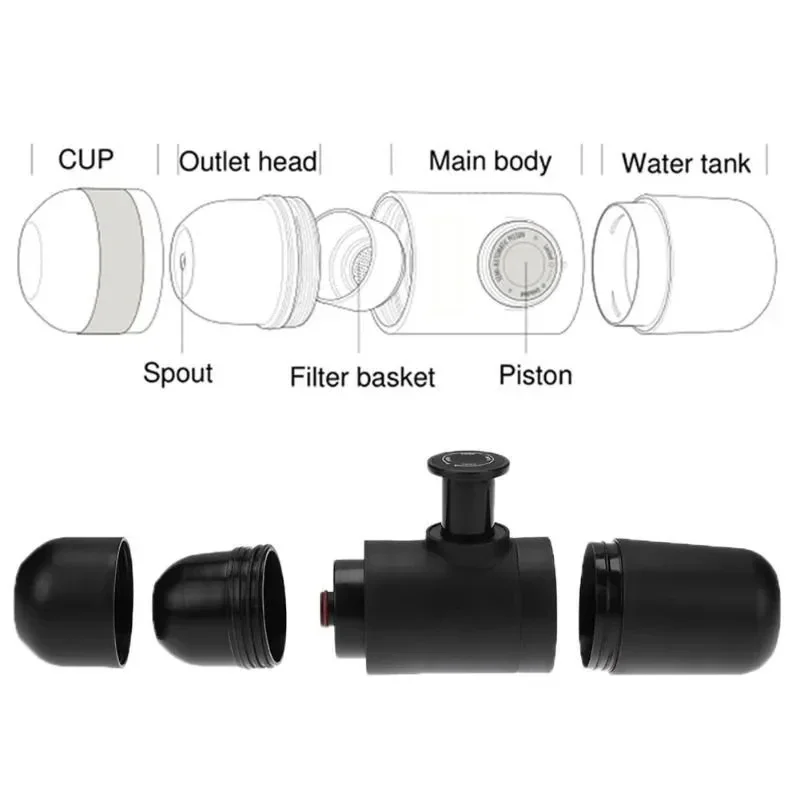 Manual pressurized coffee machine, small and portable handheld espresso machine for household, travel, and picnic use - Image 12