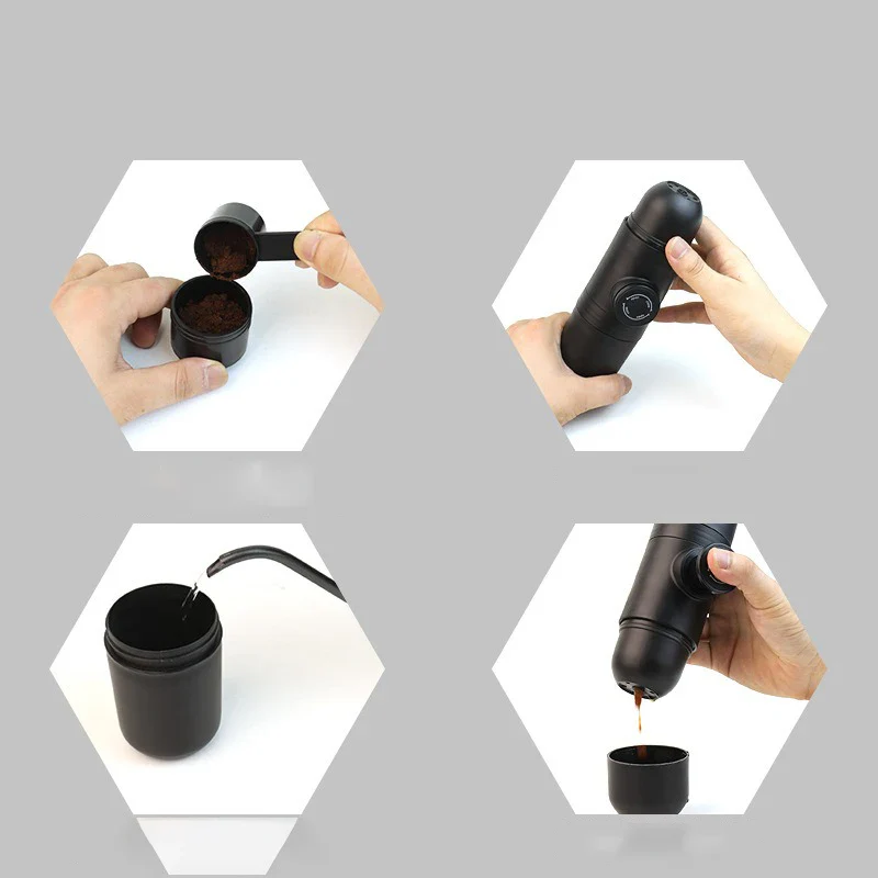 Manual pressurized coffee machine, small and portable handheld espresso machine for household, travel, and picnic use - Image 3