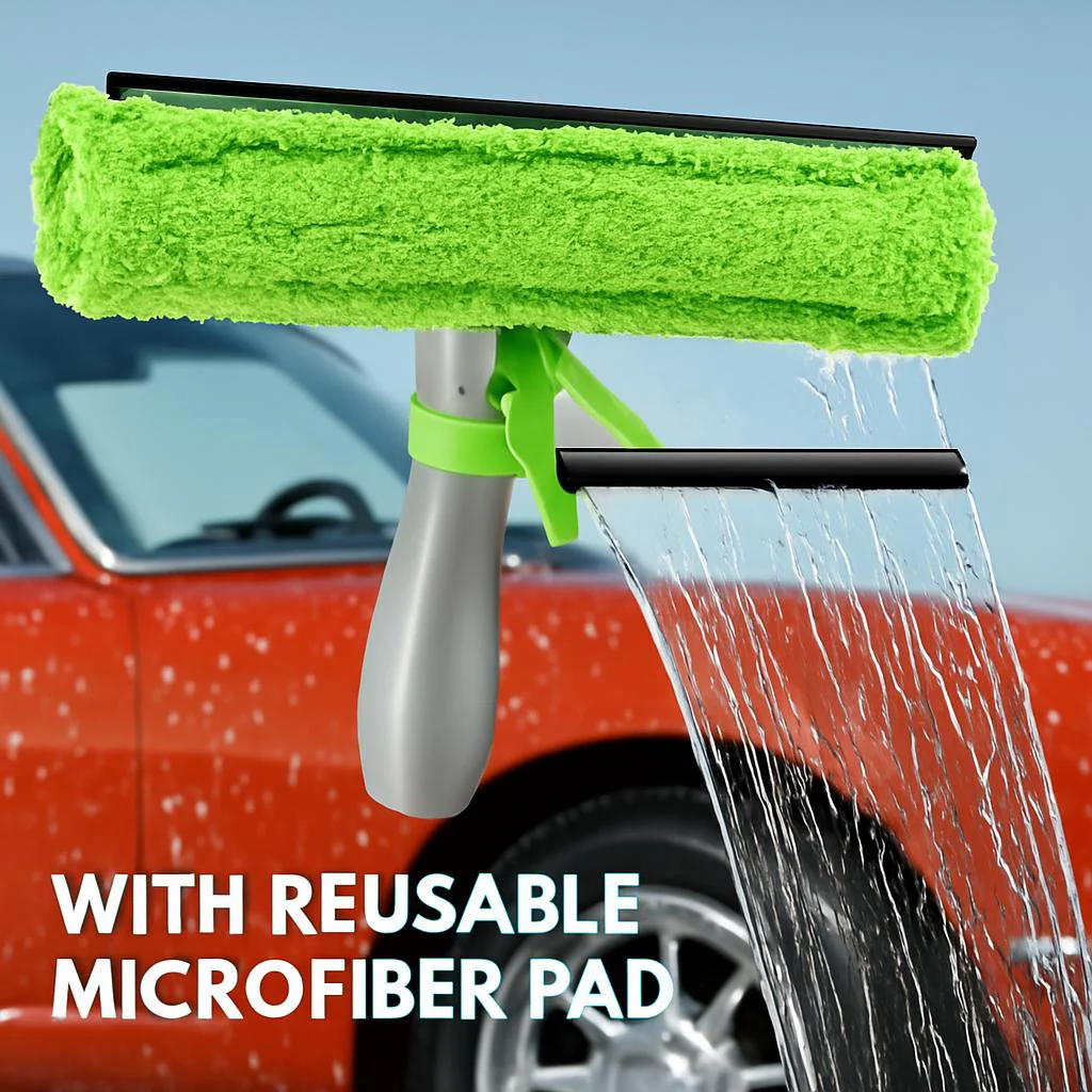 Eco-Friendly Window Cleaning Tool with Reusable Microfiber Pad - Image 3
