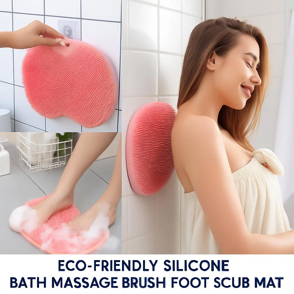 Eco-Friendly Silicone Bath Massage Brush & Foot Scrub Mat - Image 4