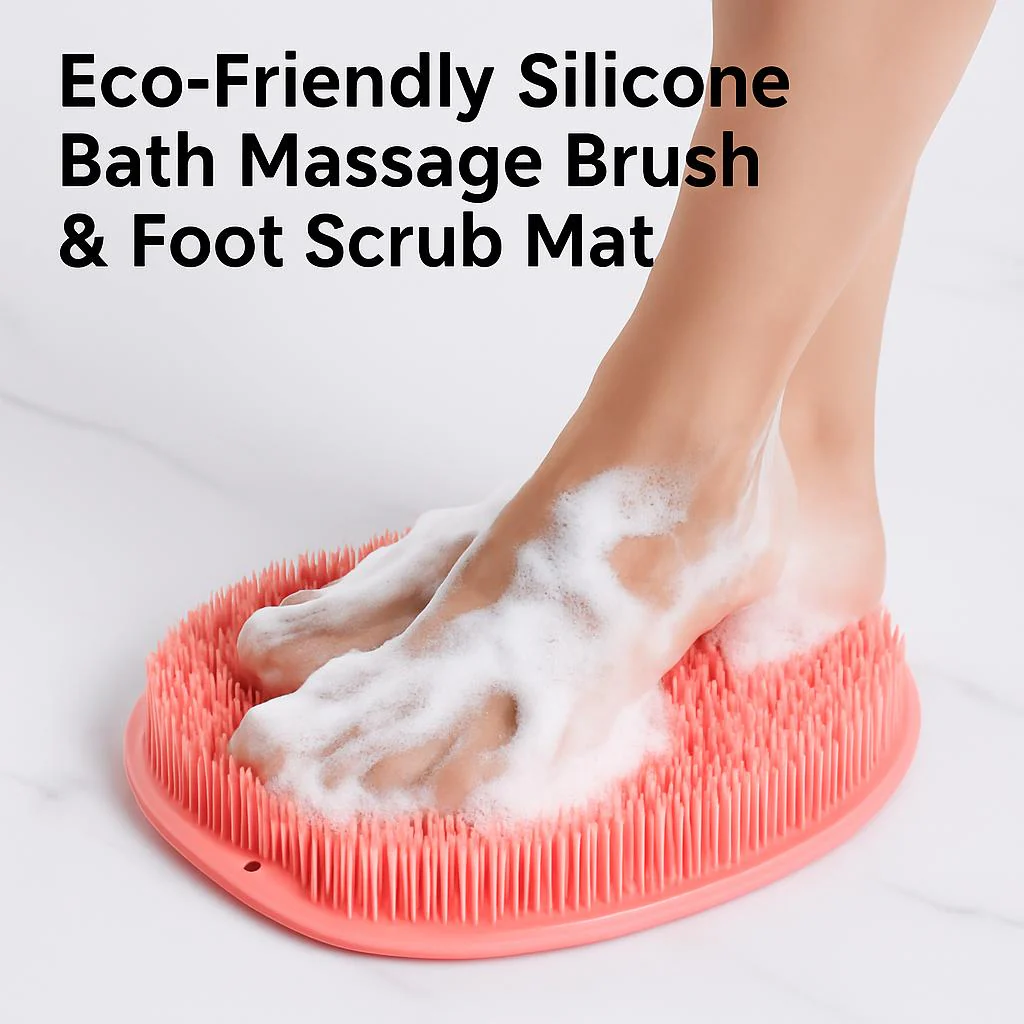 Eco-Friendly Silicone Bath Massage Brush & Foot Scrub Mat - Image 6