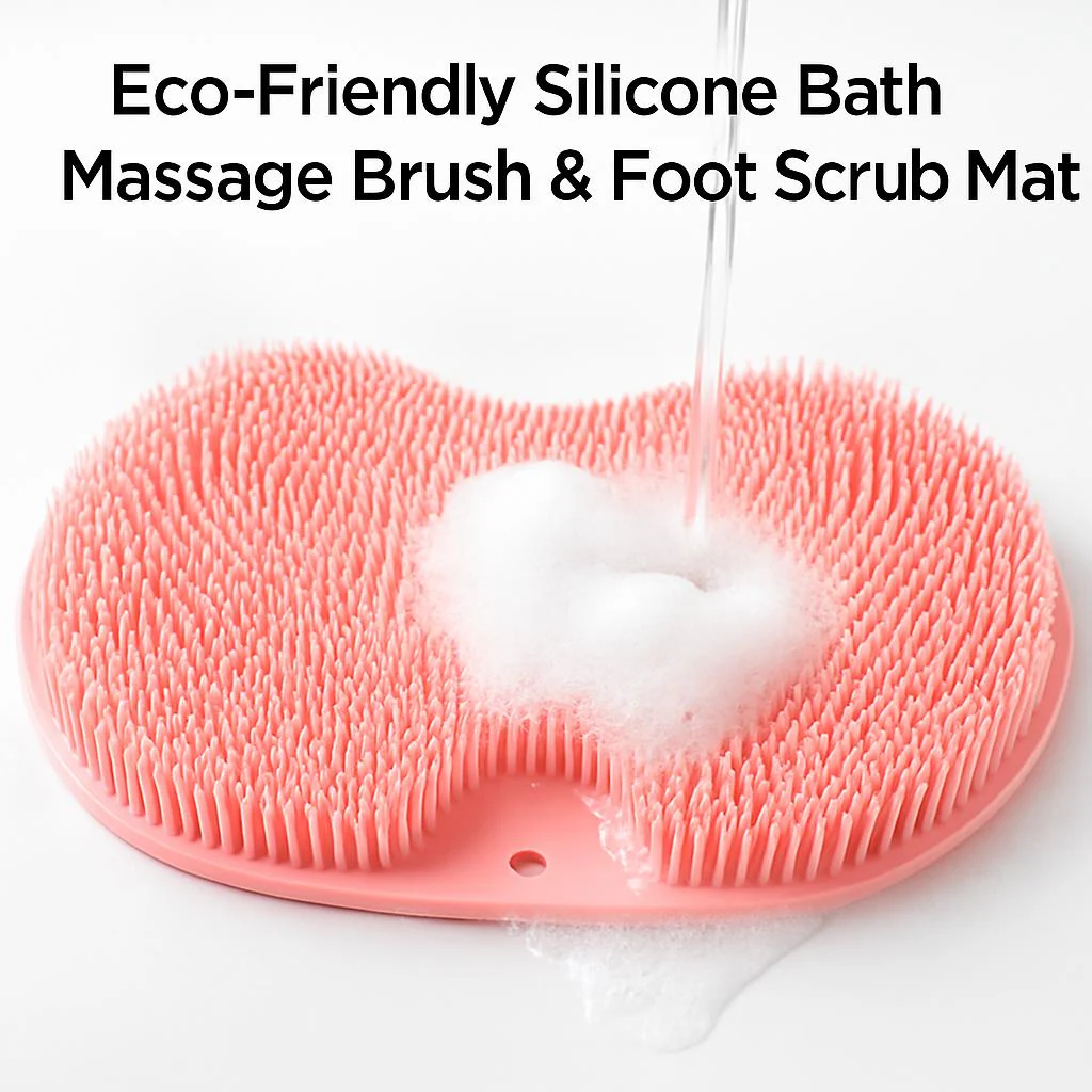 Eco-Friendly Silicone Bath Massage Brush & Foot Scrub Mat - Image 7