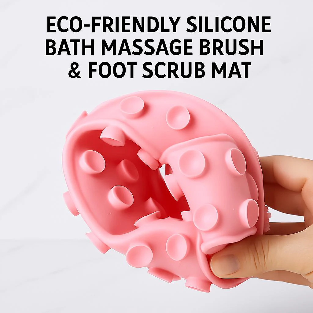 Eco-Friendly Silicone Bath Massage Brush & Foot Scrub Mat - Image 8
